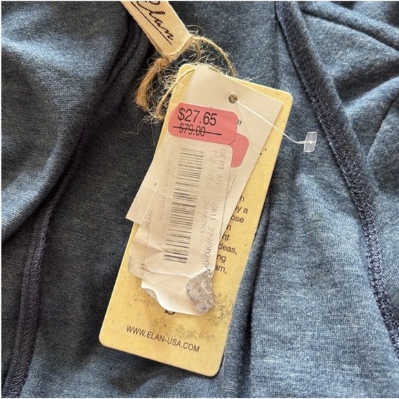 ELAN robe wrap style front tie long sleeve elegant blue NWT Small - Picture 8 of 10